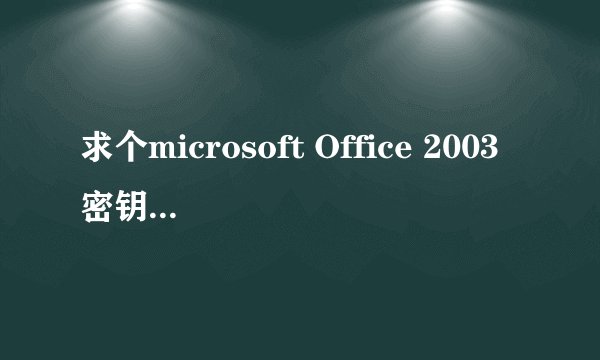 求个microsoft Office 2003密钥 能使的