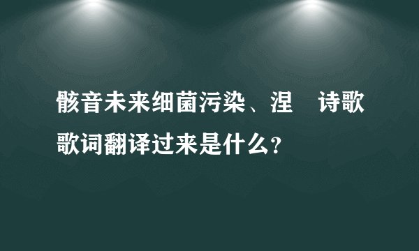 骸音未来细菌污染、涅槃诗歌歌词翻译过来是什么？