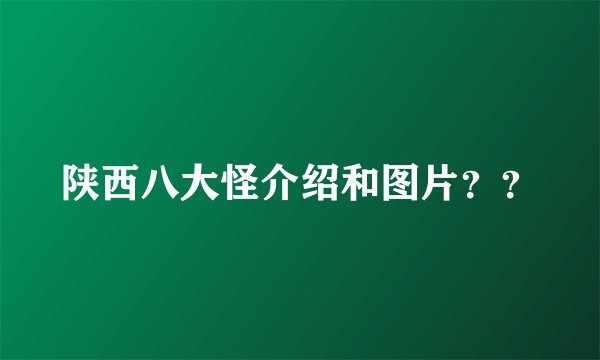 陕西八大怪介绍和图片？？