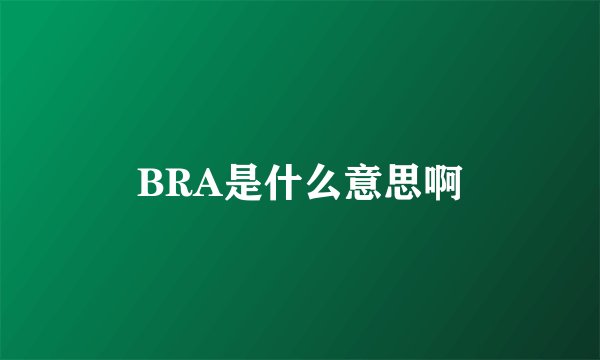 BRA是什么意思啊