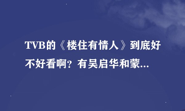 TVB的《楼住有情人》到底好不好看啊？有吴启华和蒙嘉慧那部。