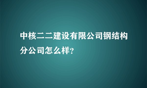 中核二二建设有限公司钢结构分公司怎么样？