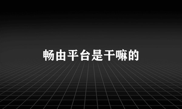 畅由平台是干嘛的