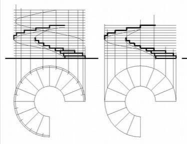 谁会旋转楼梯的平面图 教教怎么画