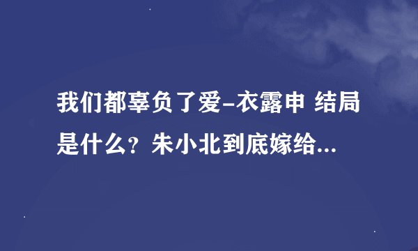 我们都辜负了爱-衣露申 结局是什么？朱小北到底嫁给谁了？？？有没有简要概述~~