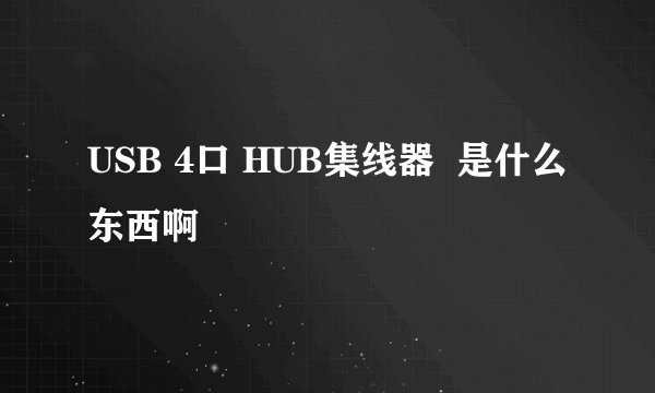 USB 4口 HUB集线器  是什么东西啊