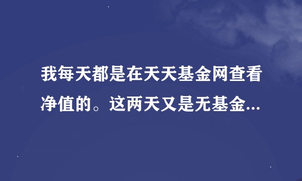 我每天都是在天天基金网查看净值的。这两天又是无基金净值公布的。