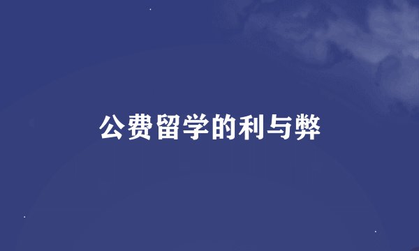 公费留学的利与弊
