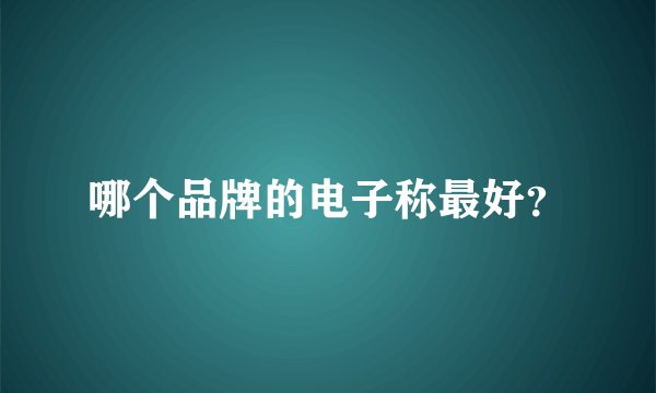 哪个品牌的电子称最好？