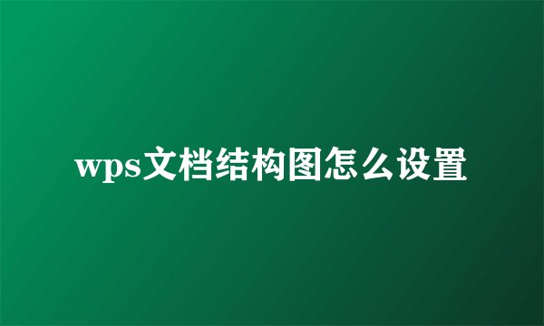 wps文档结构图怎么设置