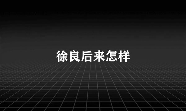 徐良后来怎样