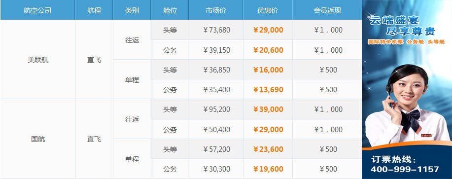 北京到纽约公务舱机票价格？上海出发也可以。