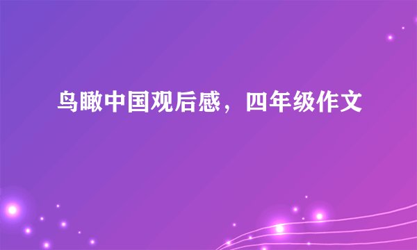 鸟瞰中国观后感，四年级作文