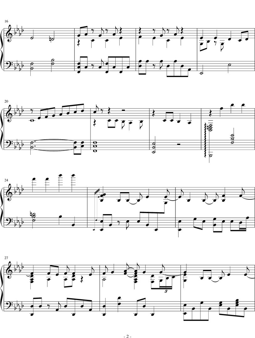 let it go简单钢琴谱