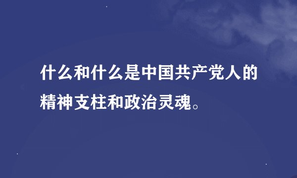 什么和什么是中国共产党人的精神支柱和政治灵魂。