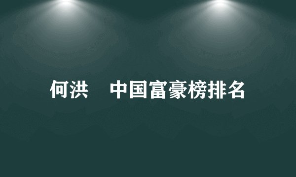 何洪燊中国富豪榜排名