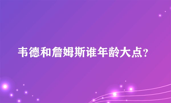 韦德和詹姆斯谁年龄大点？