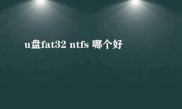 u盘fat32 ntfs 哪个好