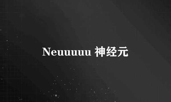 Neuuuuu 神经元