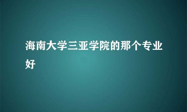 海南大学三亚学院的那个专业好