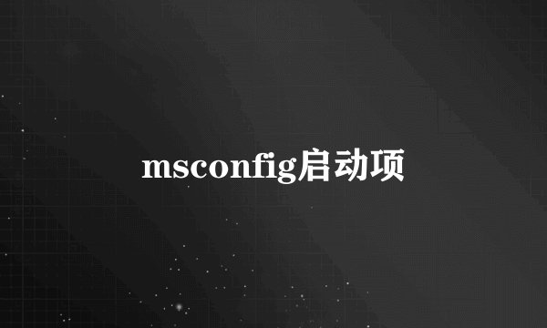 msconfig启动项