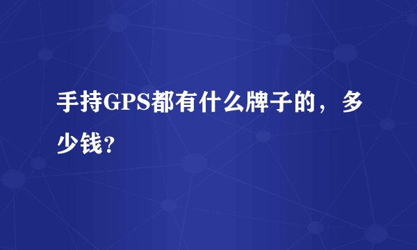 手持GPS都有什么牌子的，多少钱？
