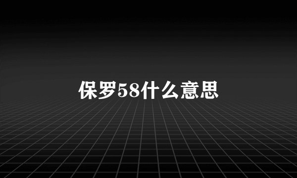 保罗58什么意思