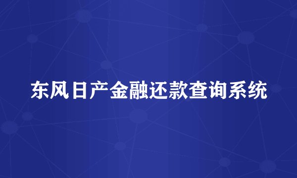 东风日产金融还款查询系统