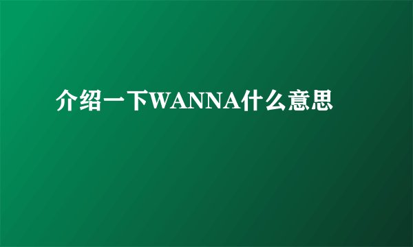介绍一下WANNA什么意思