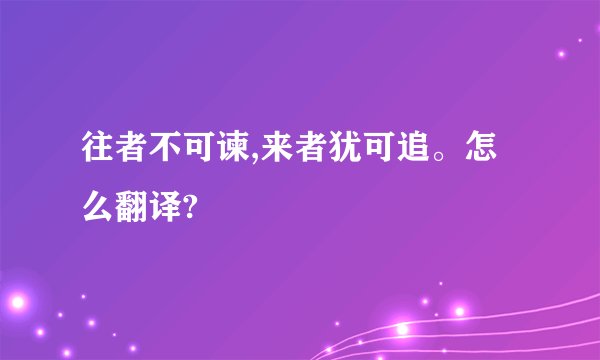 往者不可谏,来者犹可追。怎么翻译?