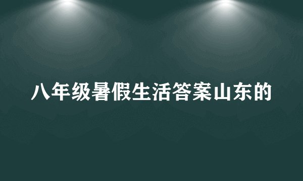 八年级暑假生活答案山东的
