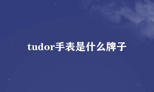 tudor手表是什么牌子