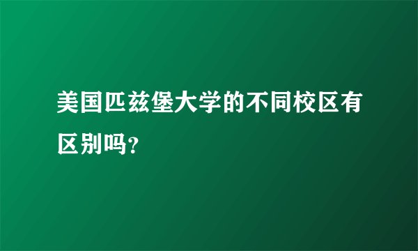 美国匹兹堡大学的不同校区有区别吗？