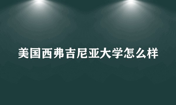 美国西弗吉尼亚大学怎么样