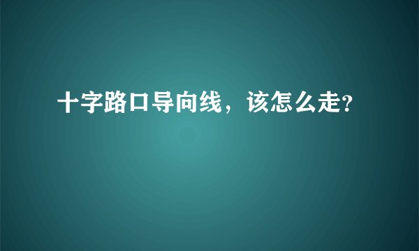 十字路口导向线，该怎么走？