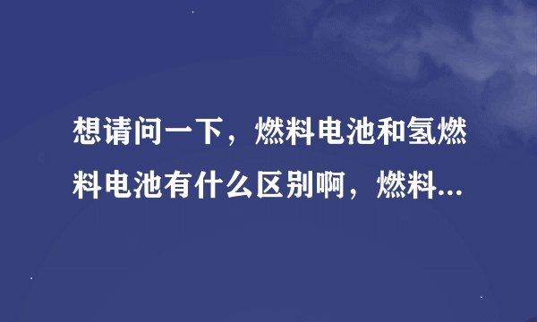 想请问一下，燃料电池和氢燃料电池有什么区别啊，燃料电池原料含氢元素的都叫氢燃料电池吗？