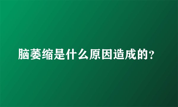 脑萎缩是什么原因造成的？