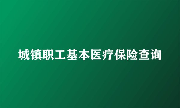城镇职工基本医疗保险查询