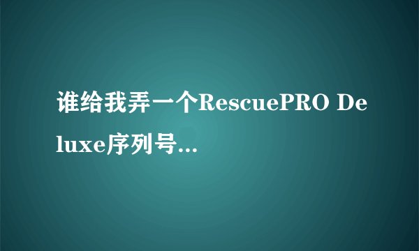 谁给我弄一个RescuePRO Deluxe序列号？谢谢啊