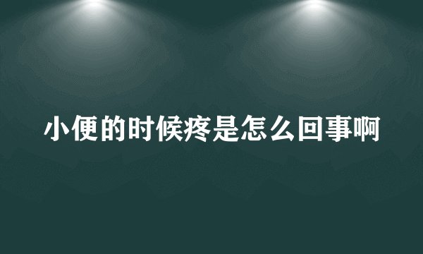 小便的时候疼是怎么回事啊