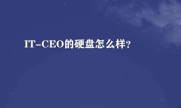 IT-CEO的硬盘怎么样？