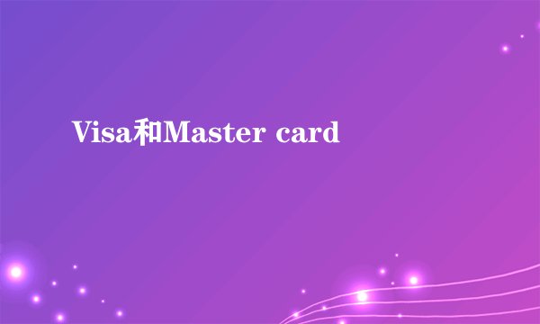 Visa和Master card