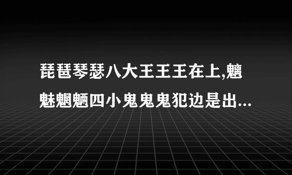 琵琶琴瑟八大王王王在上,魑魅魍魉四小鬼鬼鬼犯边是出自谁口？