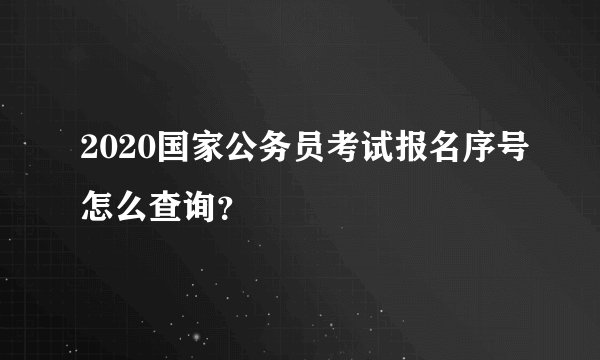 2020国家公务员考试报名序号怎么查询？