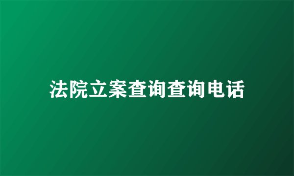 法院立案查询查询电话