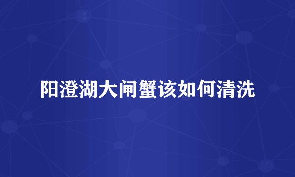 阳澄湖大闸蟹该如何清洗