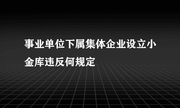 事业单位下属集体企业设立小金库违反何规定