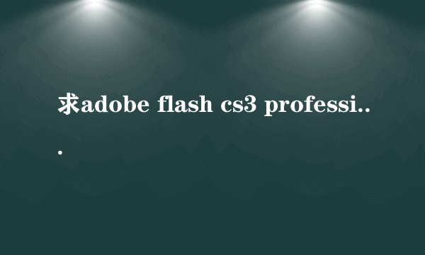 求adobe flash cs3 professional 简体中文版下载