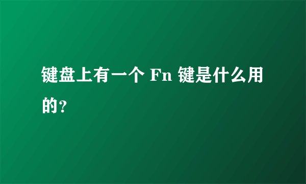 键盘上有一个 Fn 键是什么用的？