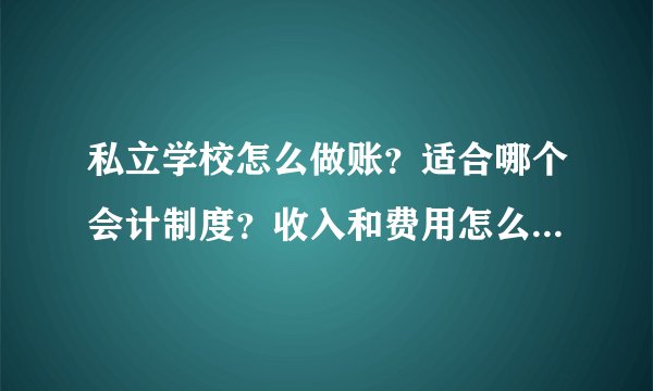 私立学校怎么做账？适合哪个会计制度？收入和费用怎么处理，特别是税金？